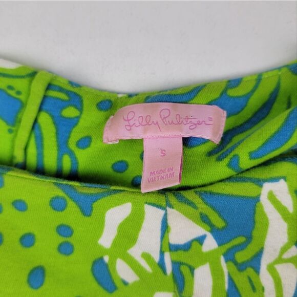 Lilly Pulitzer Dress Small Charlene Shift‎ Limeade Lion Print Green Knit Small - Picture 5 of 10